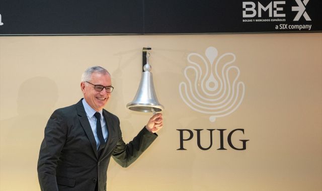 El presidente y consejero delegado de Puig, Marc Puig, durante el toque de campana de la empresa Puig en la salida a Bolsa | EP