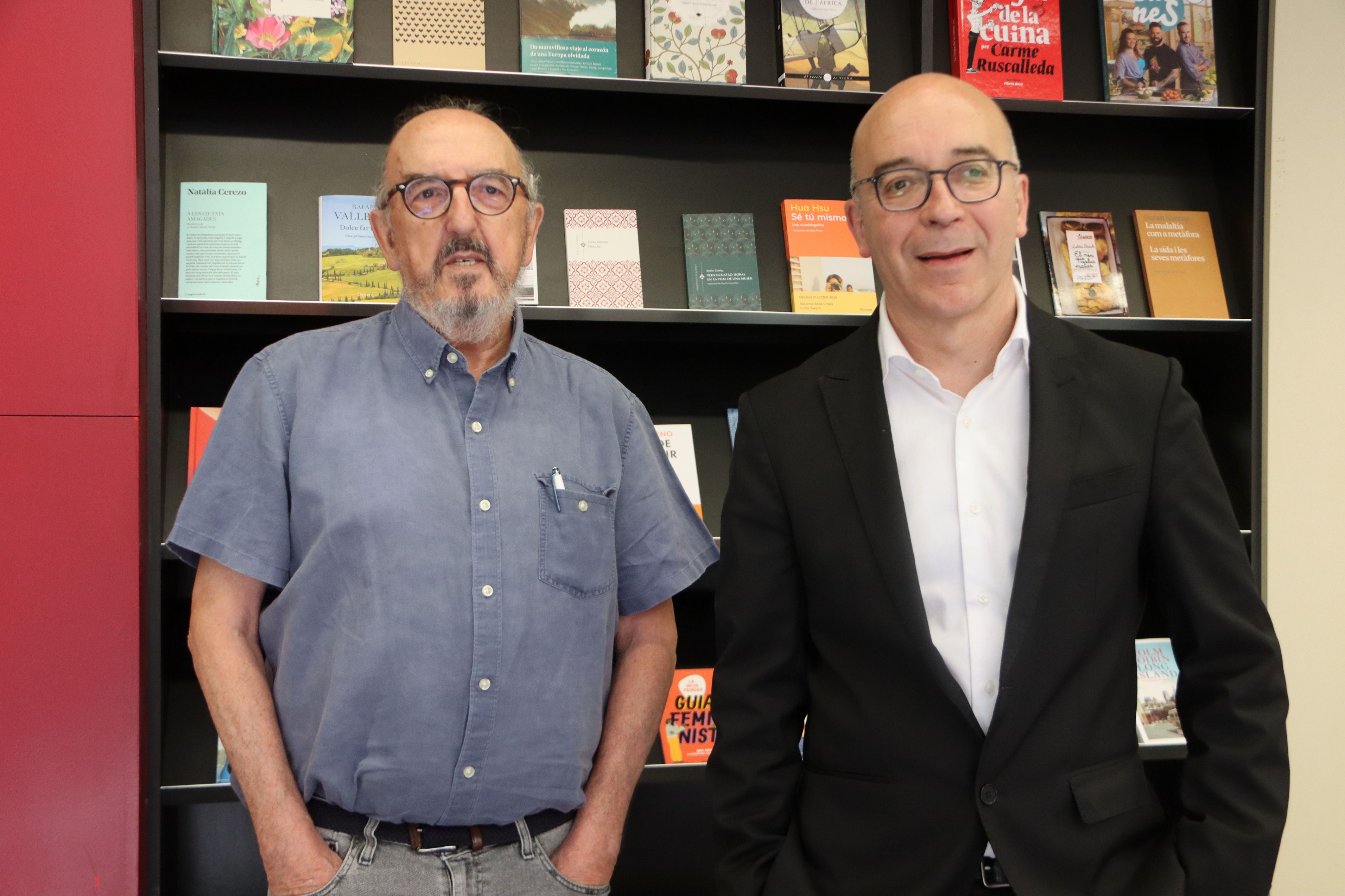 Jaume Roures i Oriol Soler anunciant el projecte editorial i audiovisual Abacus Futur | ACN