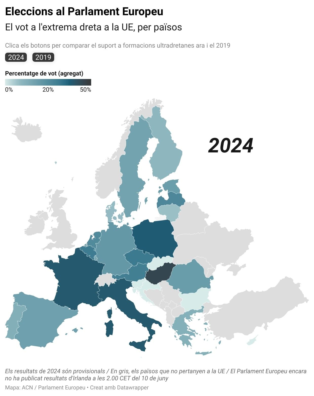 El voto de la extrema derecha en la UE en las elecciones del 9-J, por países | ACN