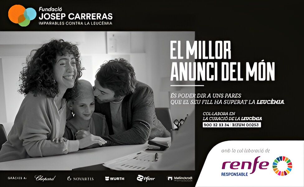 Renfe colabora, un año más, con la Fundación Josep Carreras en la Semana Europea contra la Leucemia | Cedida