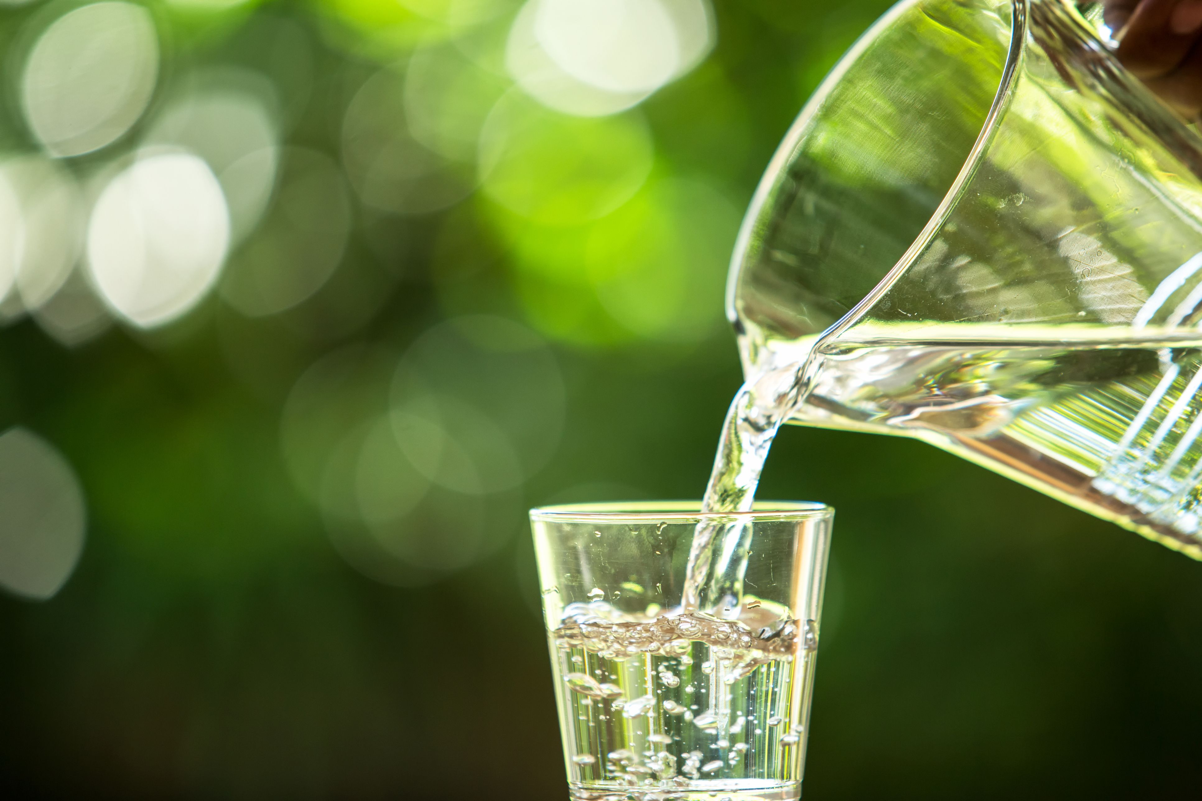 Vaso de agua regenerada en la naturaleza | iStock