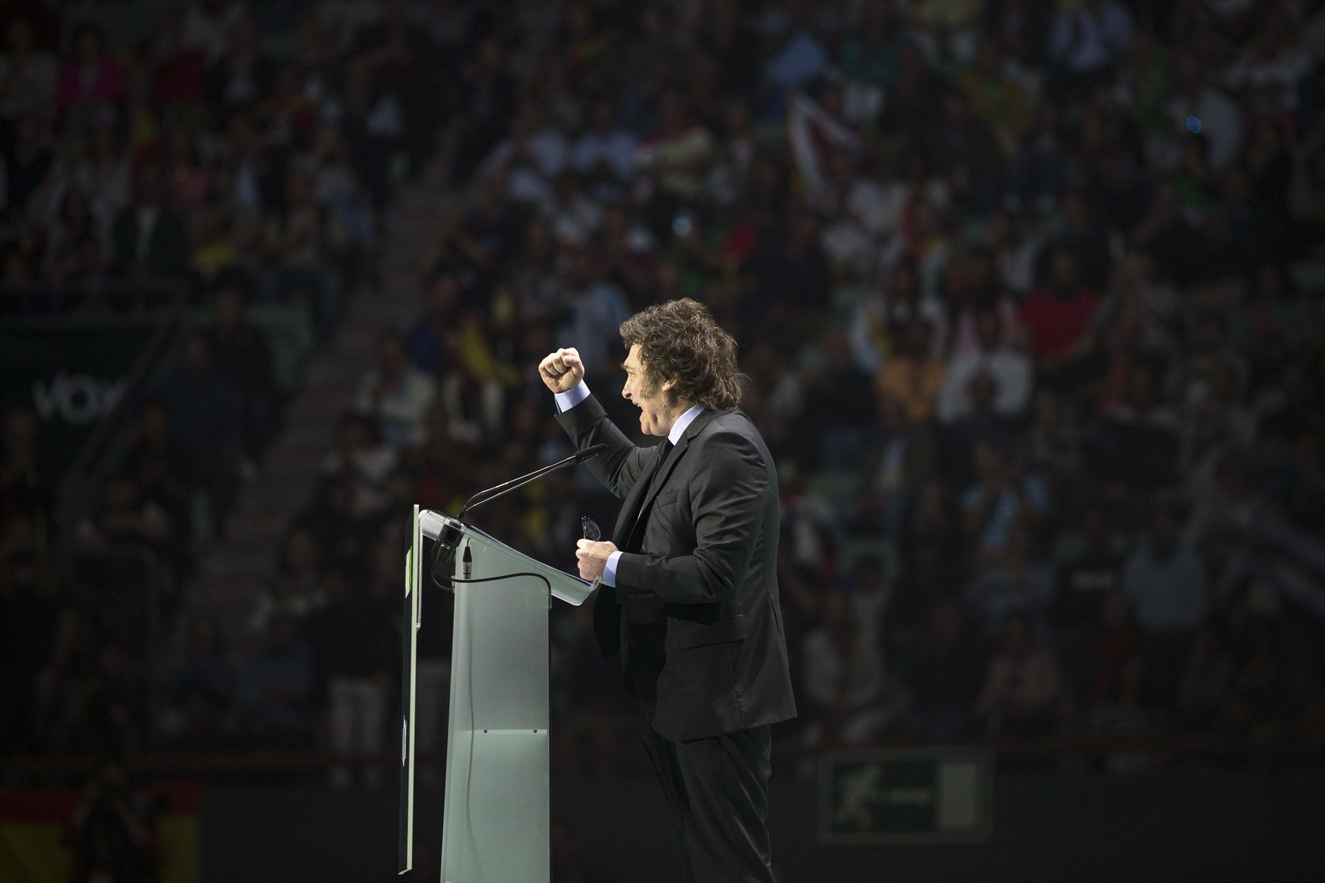 El presidente de Argentina, Javier Milei, en un acto con VOX en Madrid | EP