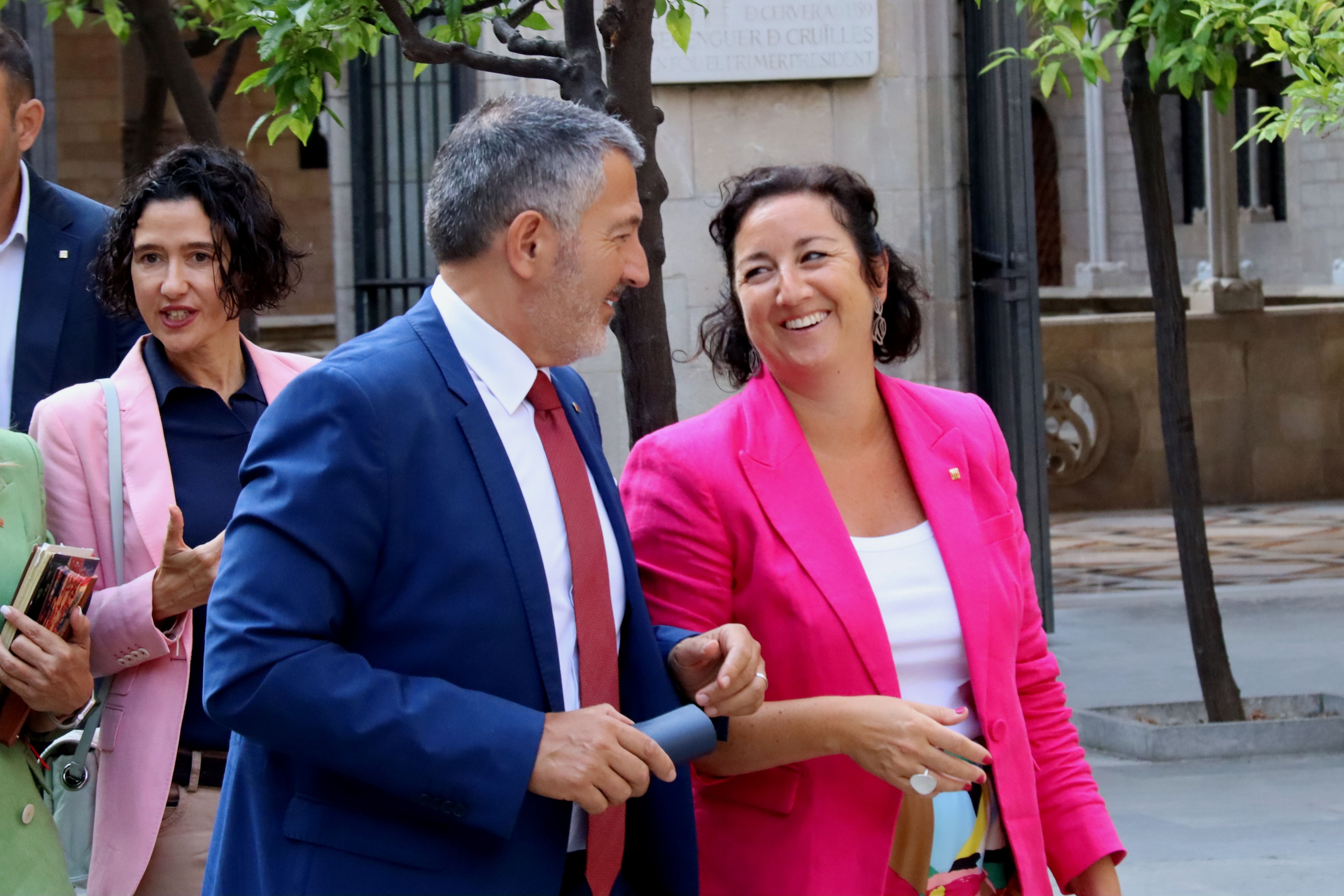 El conseller d'Empresa i Treball, Miquel Sàmper, i la d'Economia i Finances, Alícia Romero, a la primera reunió del Consell Executiu | ACN