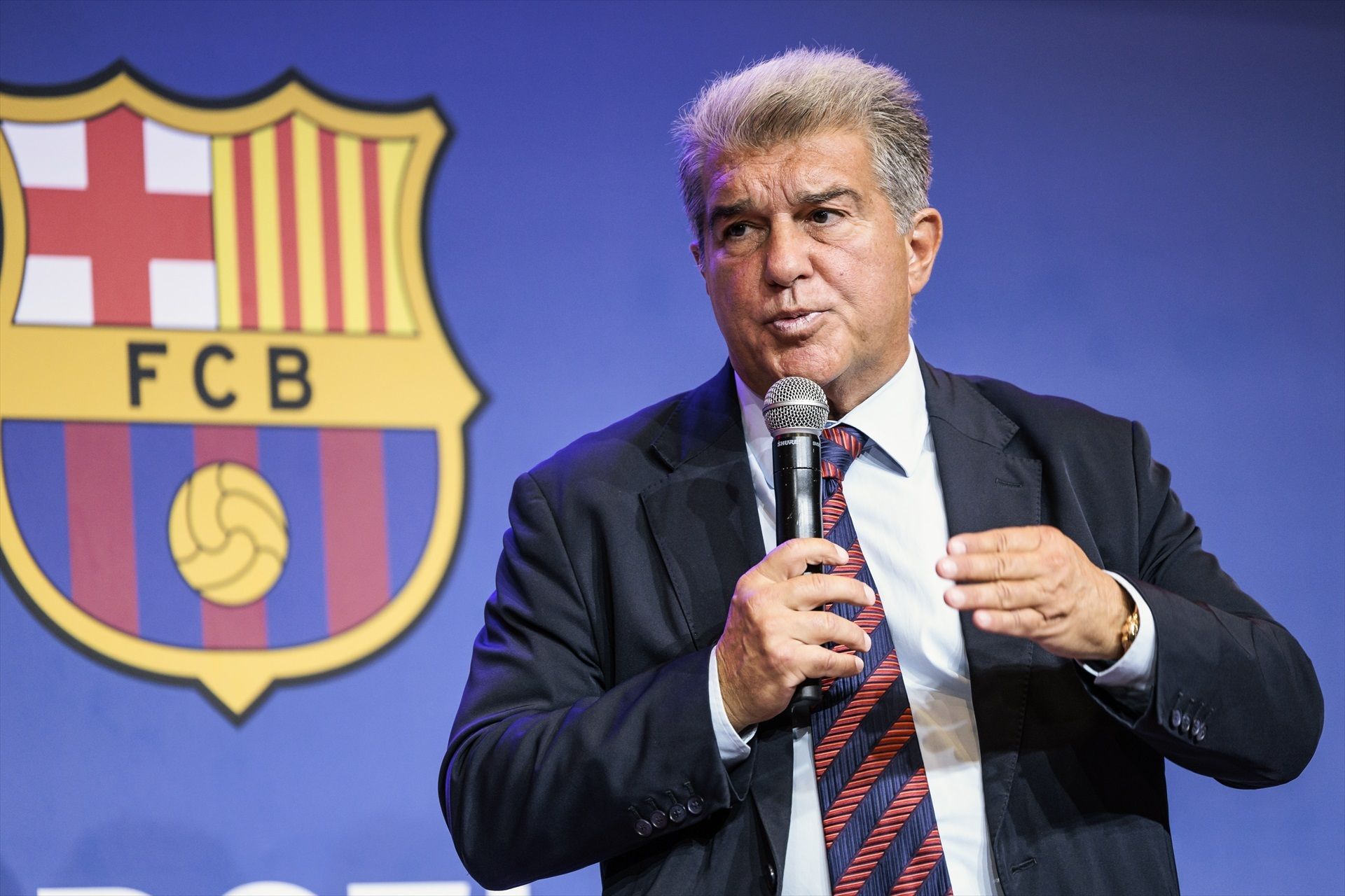 El president del Barça, Joan Laporta, durant la roda de premsa el 3 de setembre de 2024 | EP