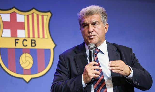 El president del Barça, Joan Laporta, durant la roda de premsa el 3 de setembre de 2024 | EP