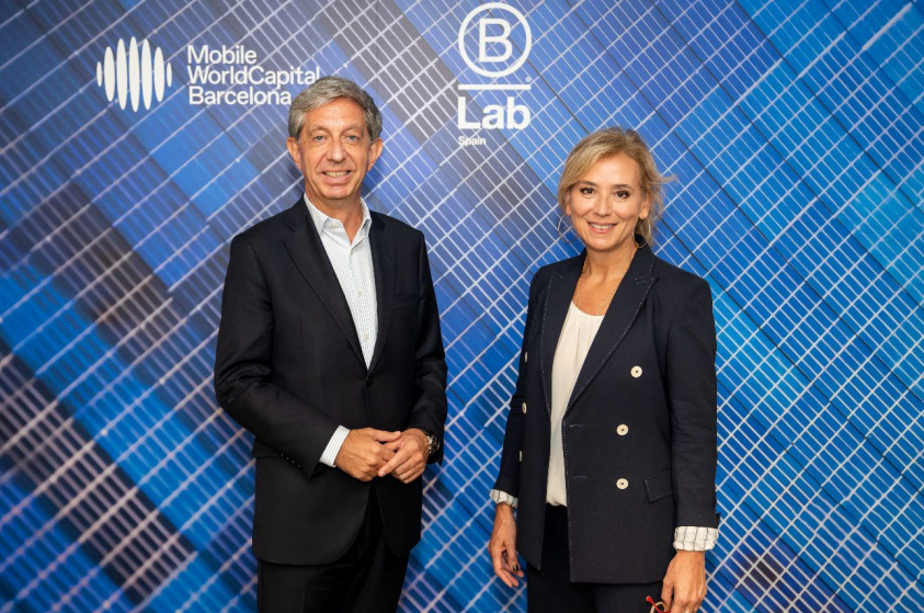 El CEO de Mobile World Capital Barcelona, Francesc Fajula, i la directora executiva del moviment B Corp i de B Lab Spain, Belén Viloria | Cedida