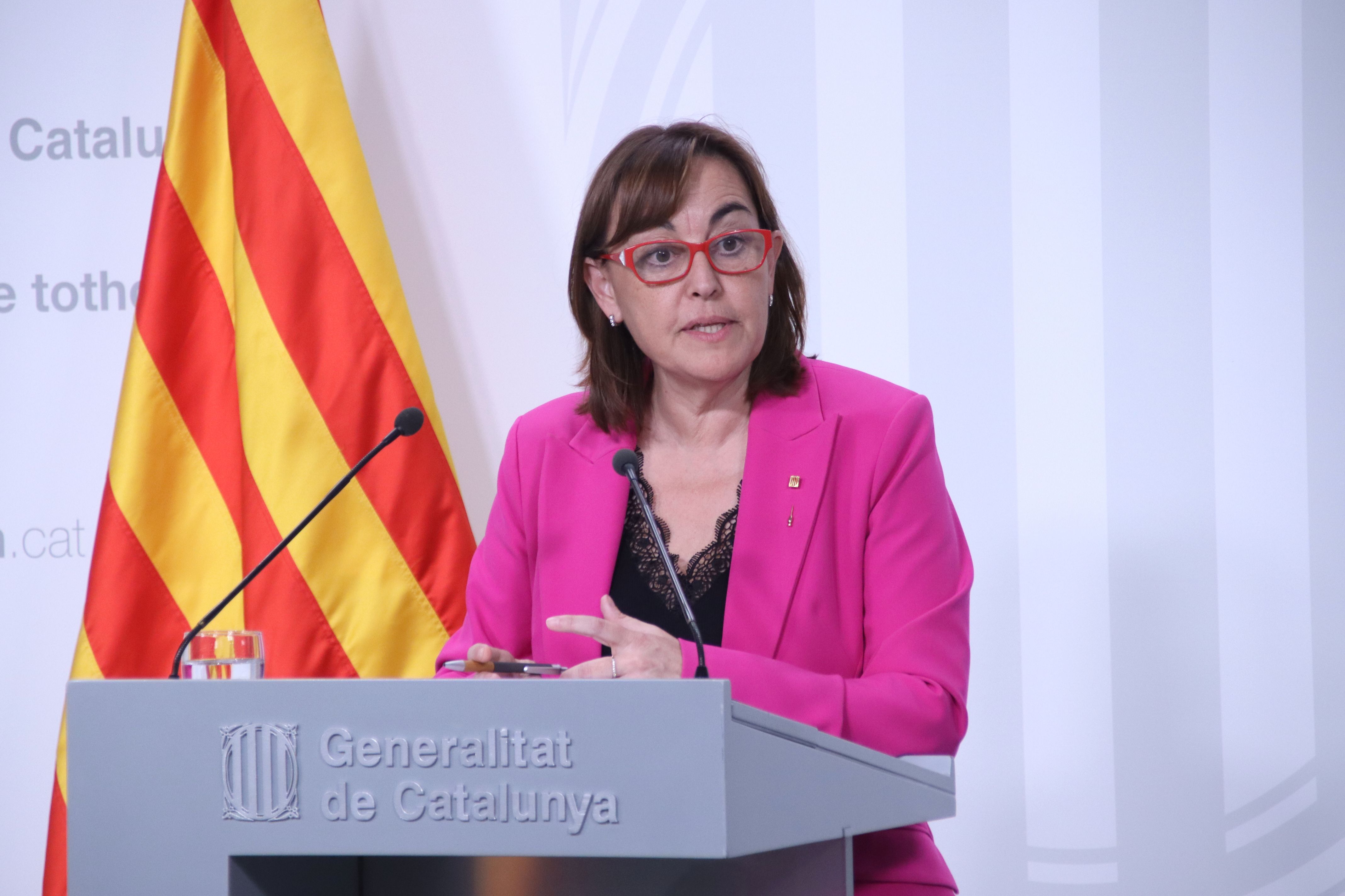 La portaveu del Govern, Sílvia Paneque, a la roda de premsa posterior a la reunió del Consell Executiu | ACN