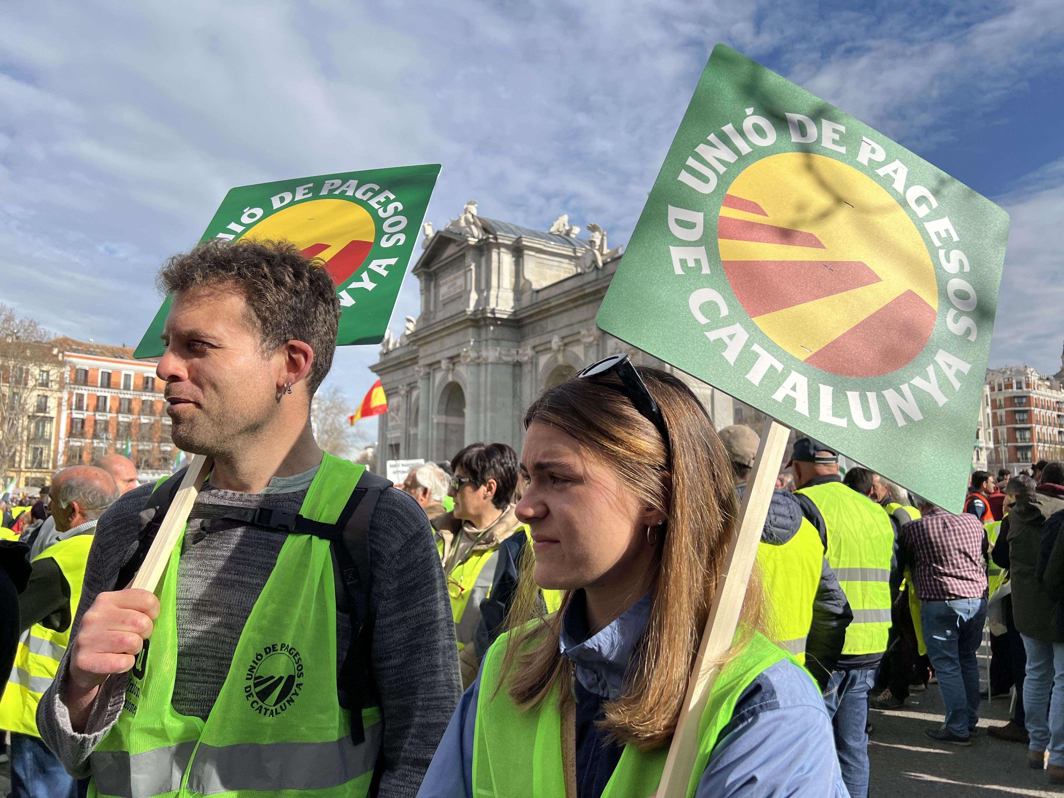 Varios miembros de Unió de Pagesos durante las protestas de febrero de 2024 | ACN