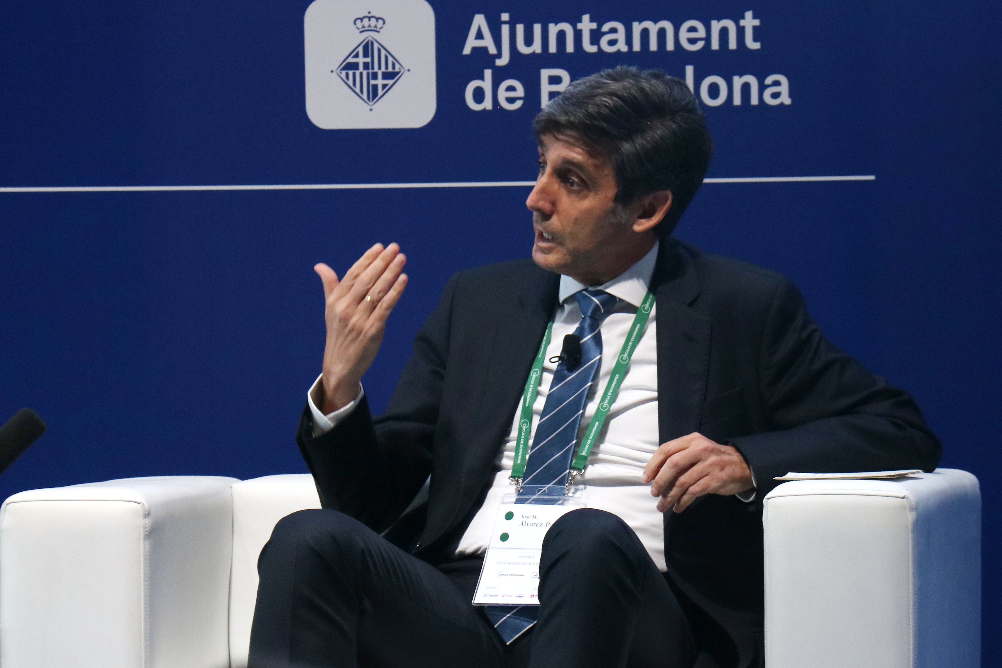 José María Álvarez-Pallete, presidente ejecutivo de Telefónica, en una intervención en el Cercle d'Economia | ACN