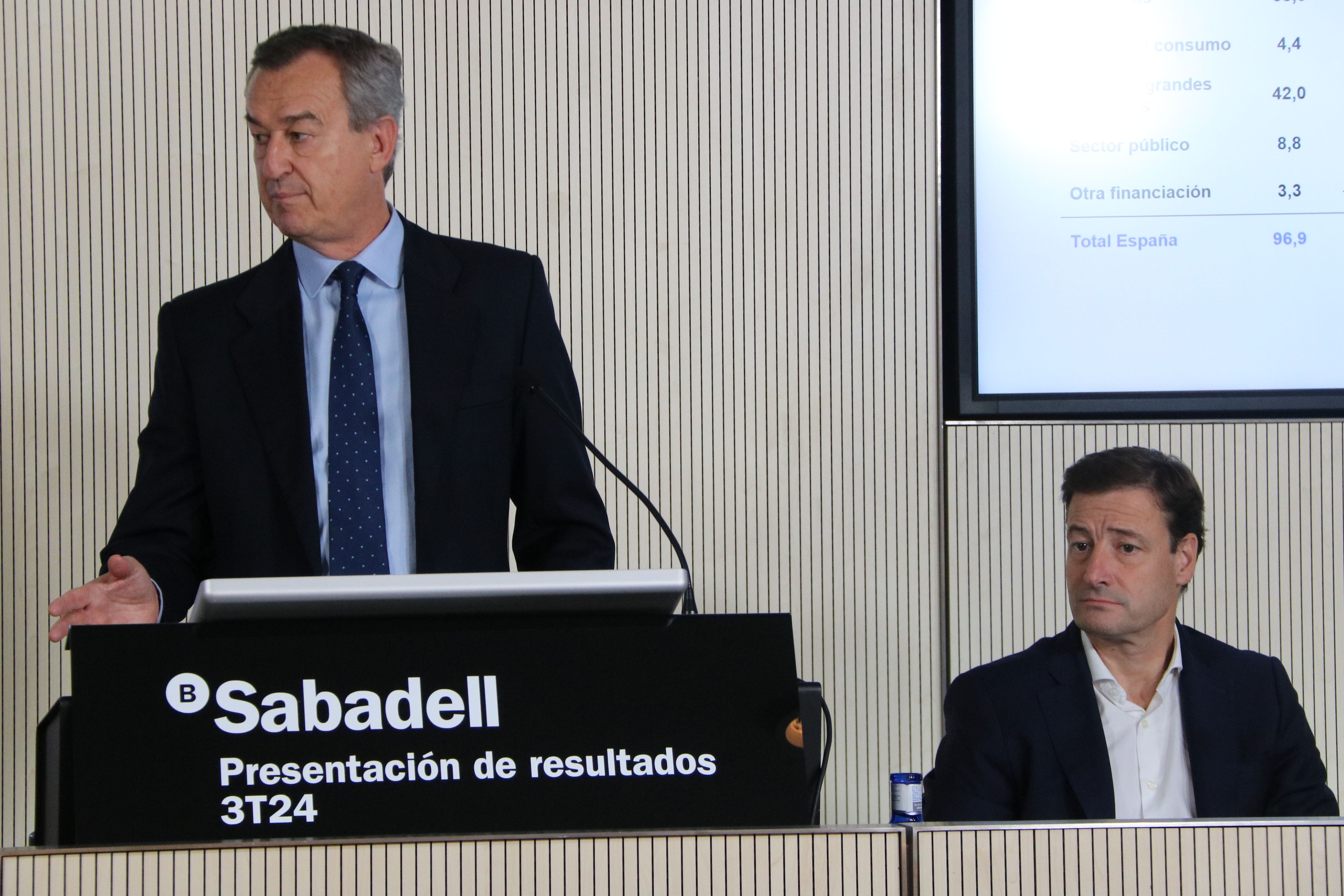 El conseller delegat del Banc Sabadell, César González-Bueno, aquest dijous a la presentació de resultats del banc | ACN