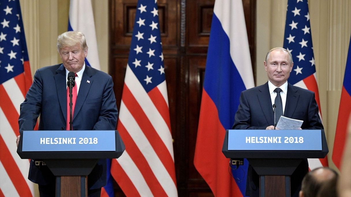 Donald Trump i Vladimir Putin, en una trobada a Helsinki el 2018 | EP