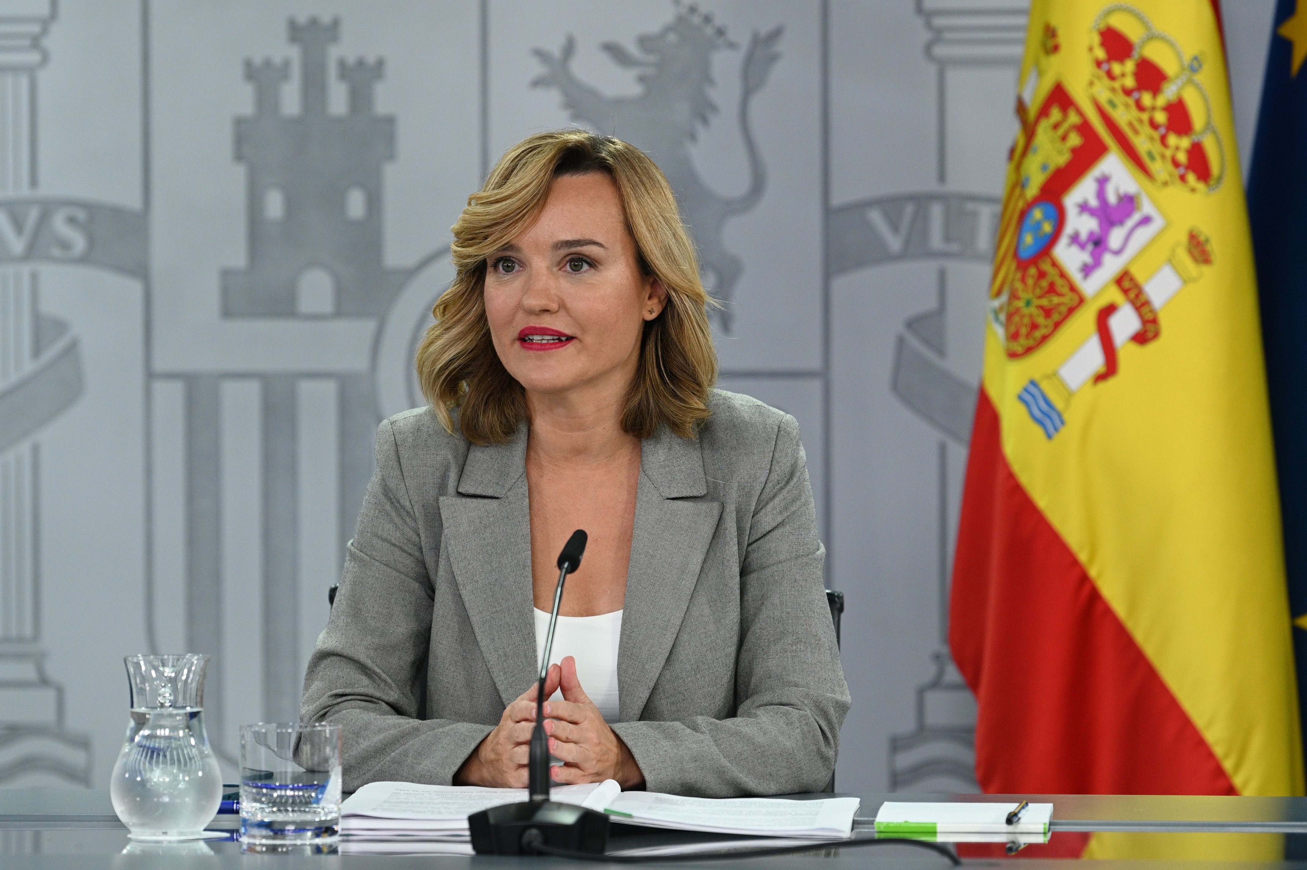 La portavoz del gobierno español, Pilar Alegría, en la rueda de prensa posterior al Consejo de Ministros | ACN