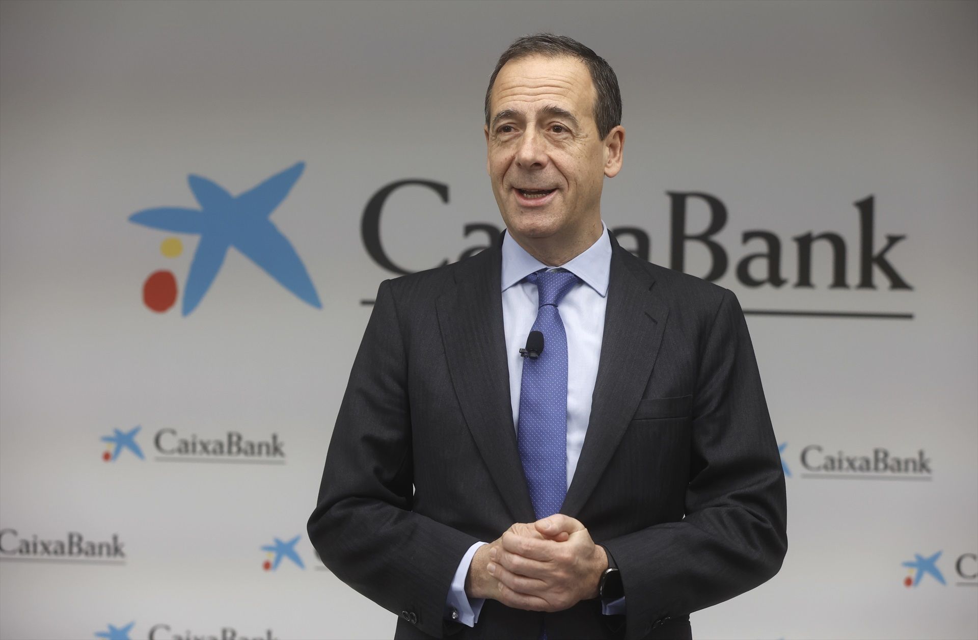 Gonzalo Gortázar, consejero delegado de CaixaBank, durante el acto de presentación de resultados | Europa Presss