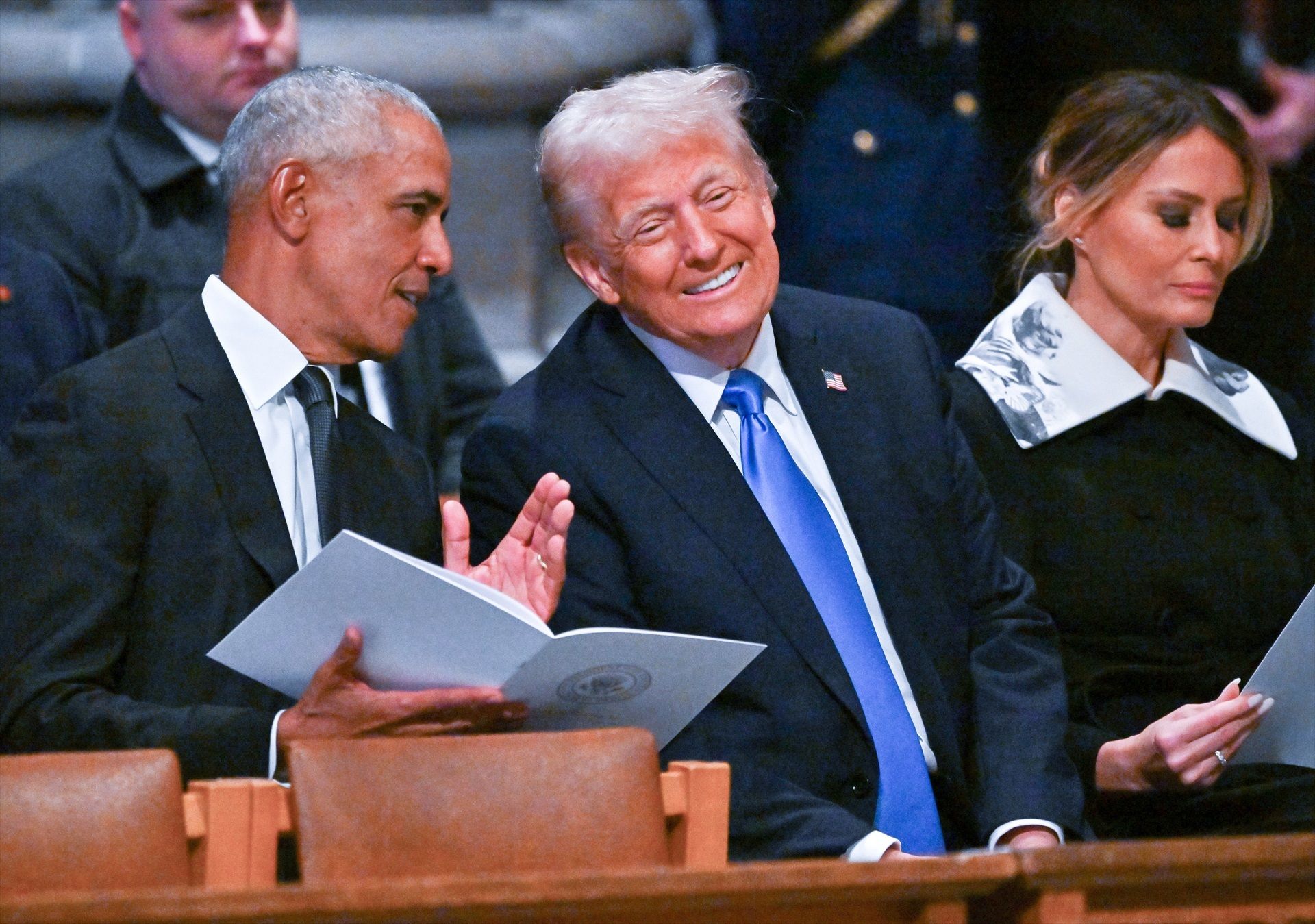 Barack Obama y Donald Trump durante el funeral del presidente Jimmy Carter | Ricky Carioti - Pool via CNP / Zuma Press / ContactoPhoto