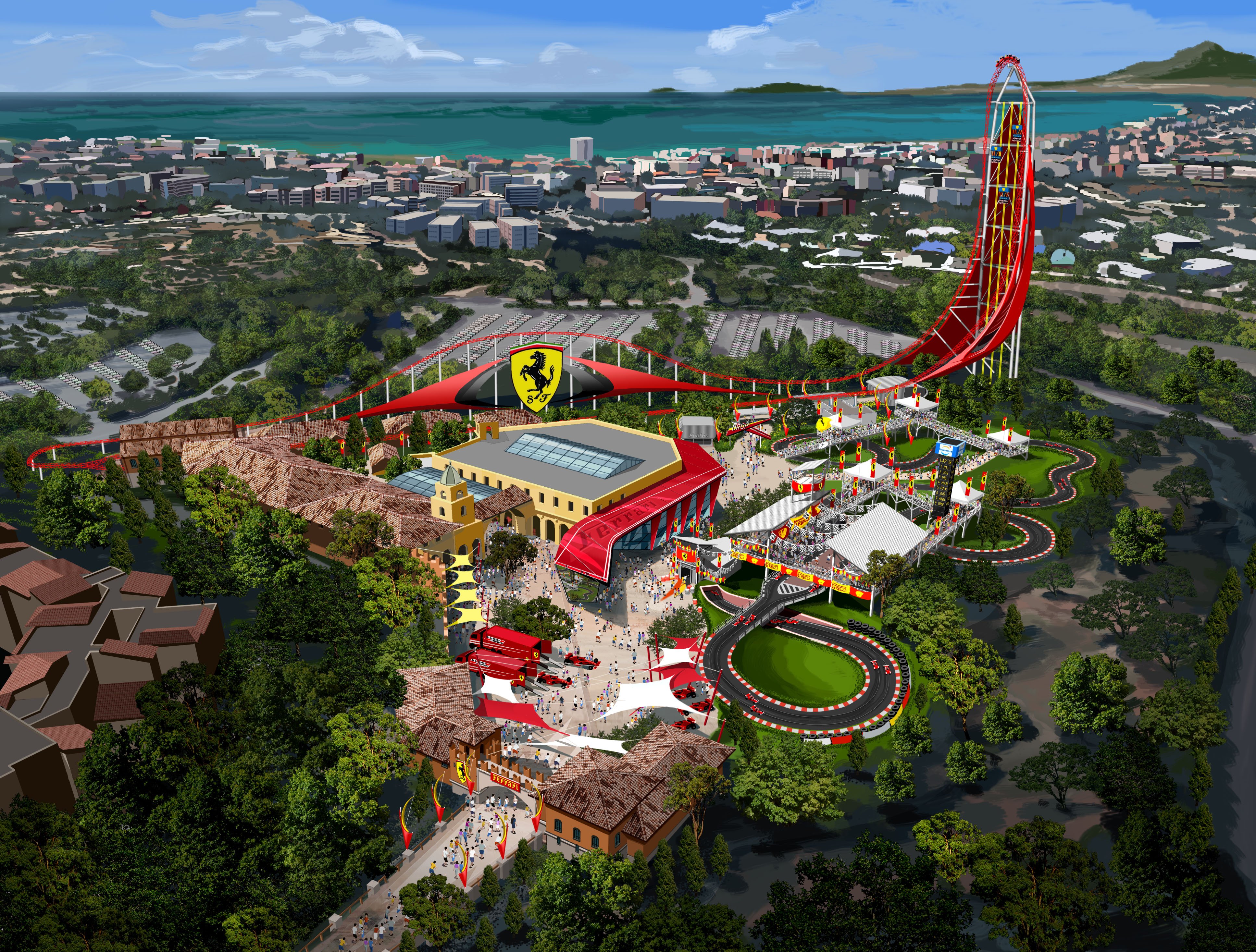 Recreació del futur Ferrari Land de PortAventura