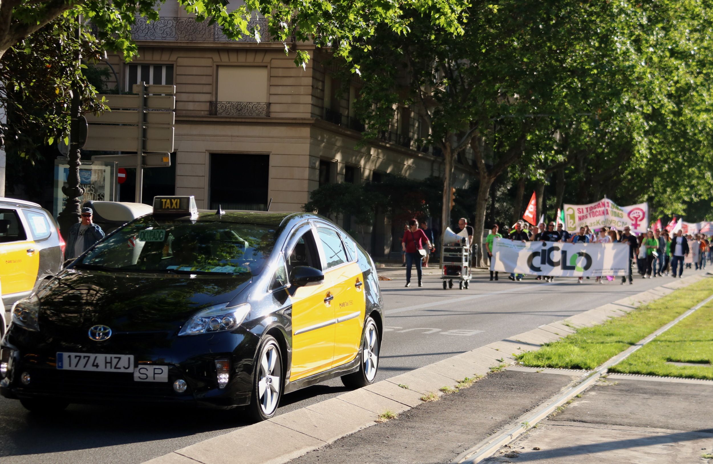 Els taxistes viuen una nova jornada de reivindicacions | Júlia Pérez (ACN)