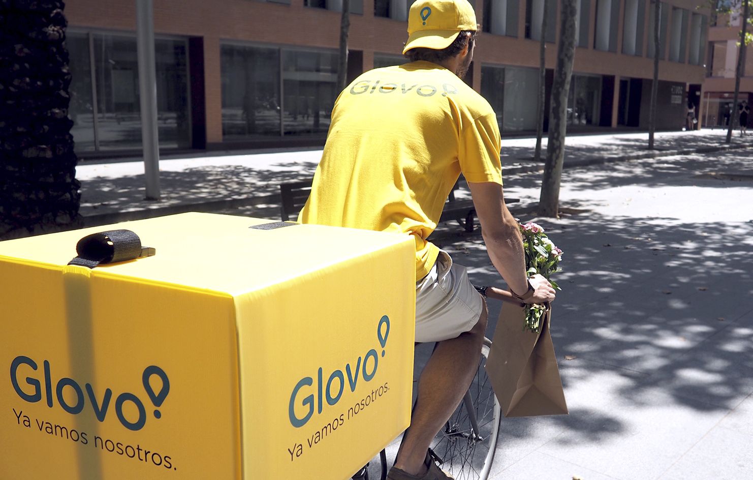 Un dels ciclistes de Glovo