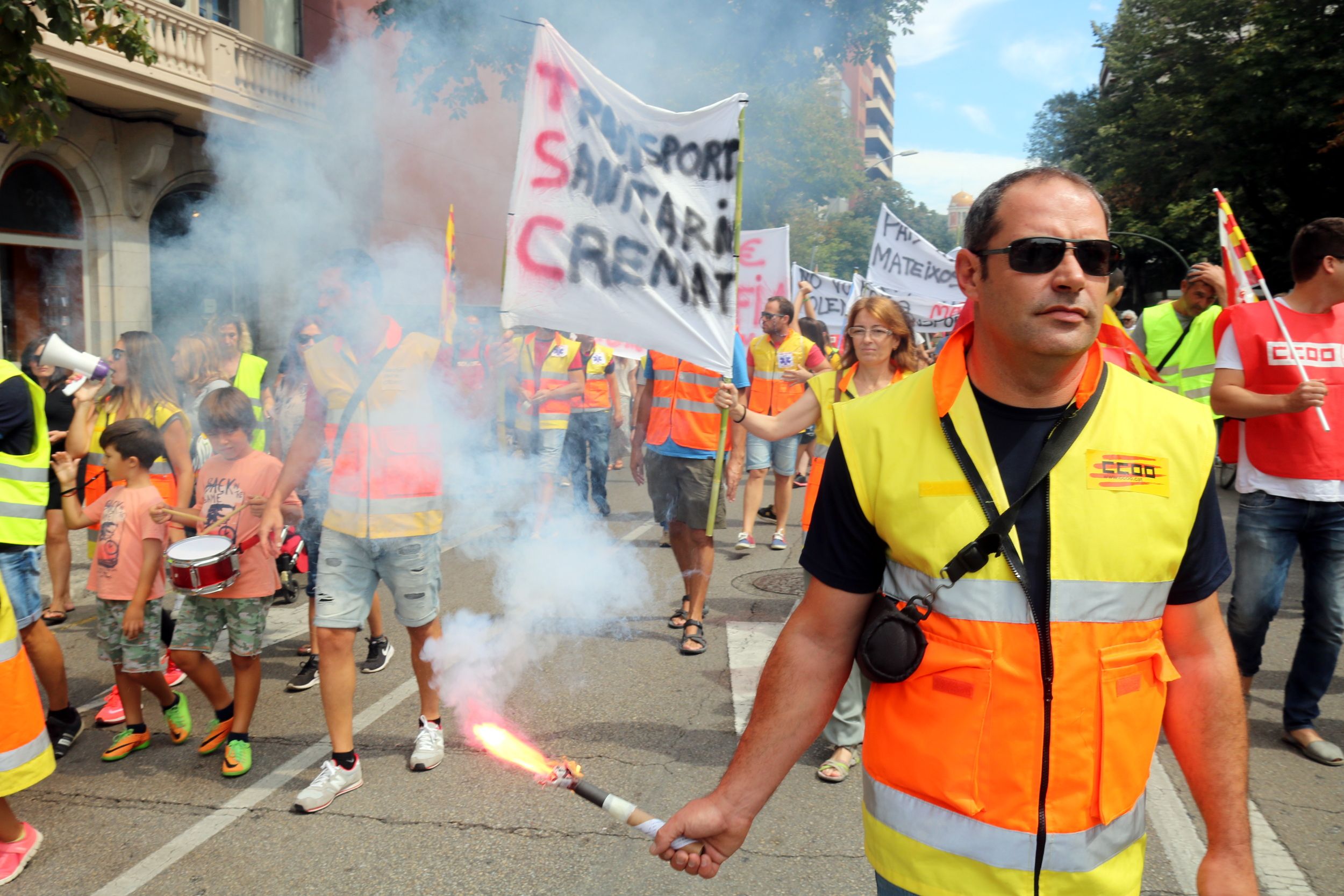 Els treballadors de les ambulàncies de Girona fan vaga