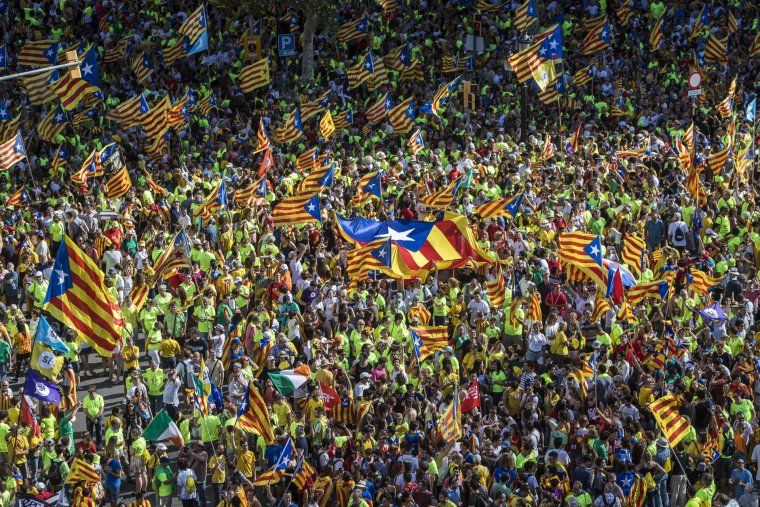 Manifestants omplen Barcelona d'estelades | JORDI BORRÀS