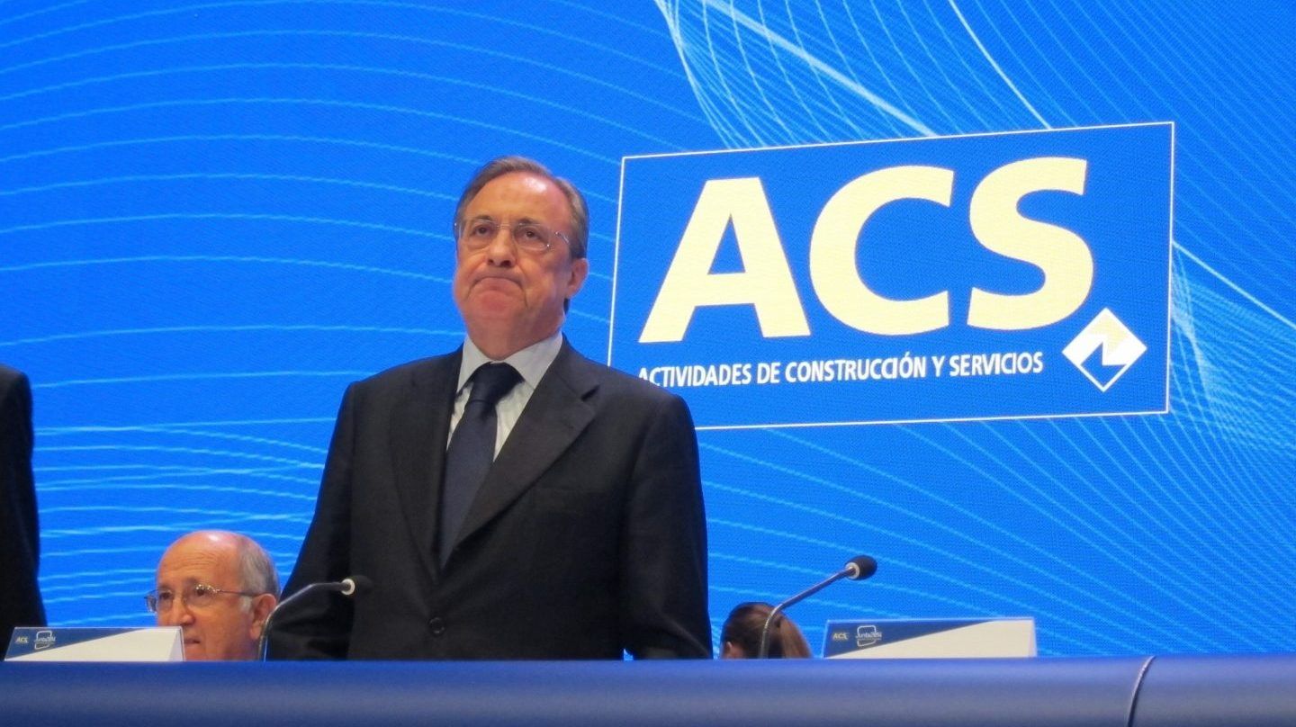 Florentino Pérez durant una junta d'ACS