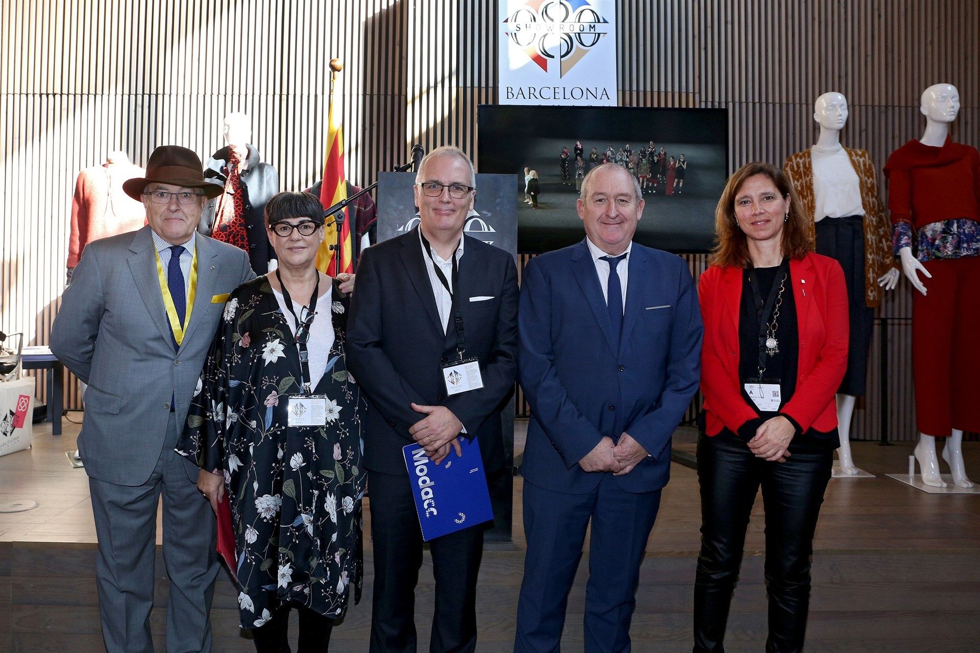 Miquel Rodríguez, Roser Ramos, Lluís Costa, Joan Aregio i Muntsa Vilalta en la presentació del 080 Barcelona Fashion Showroom | Generalitat