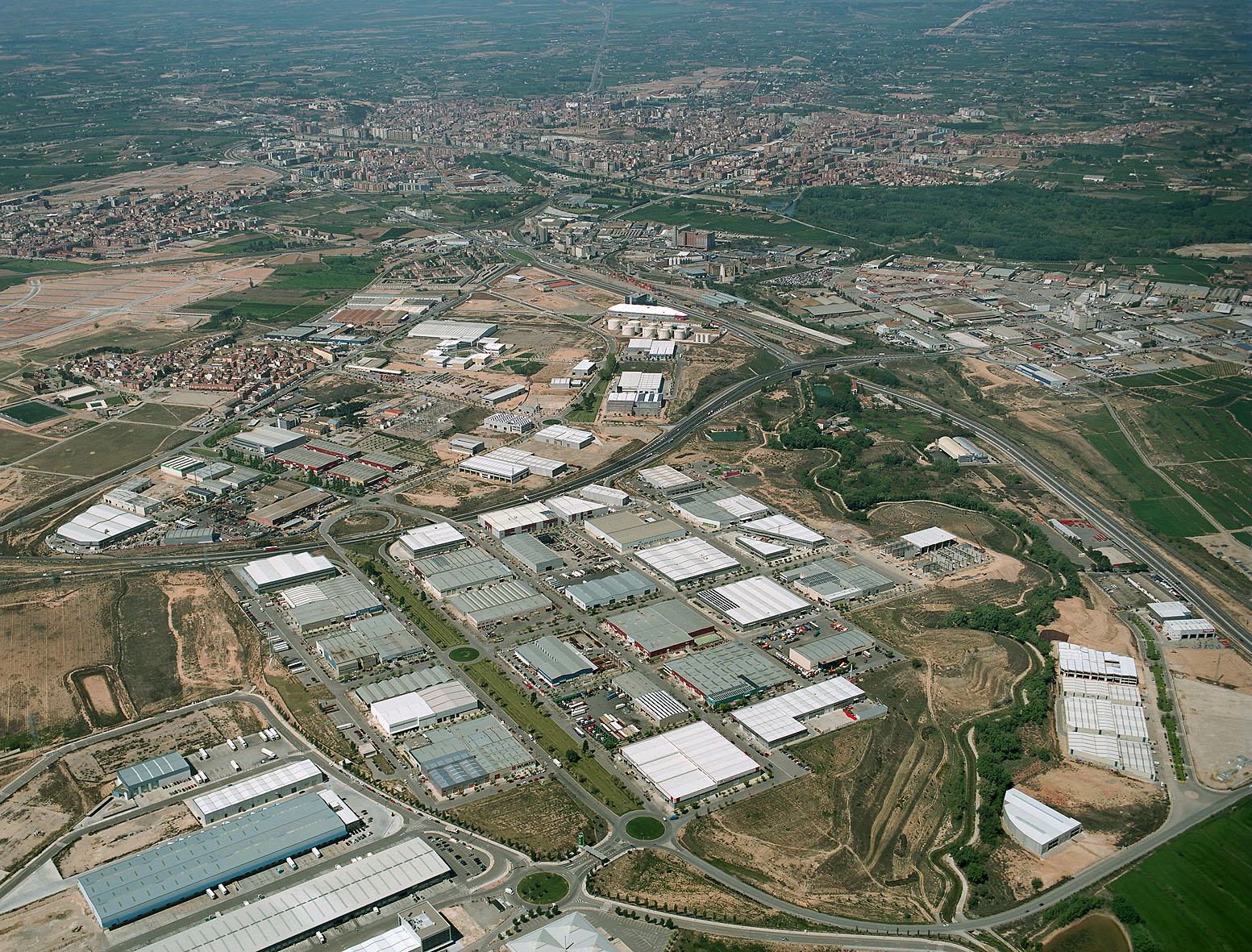 Imatge aèria del polígon industrial El Camí dels Frares de Lleida.