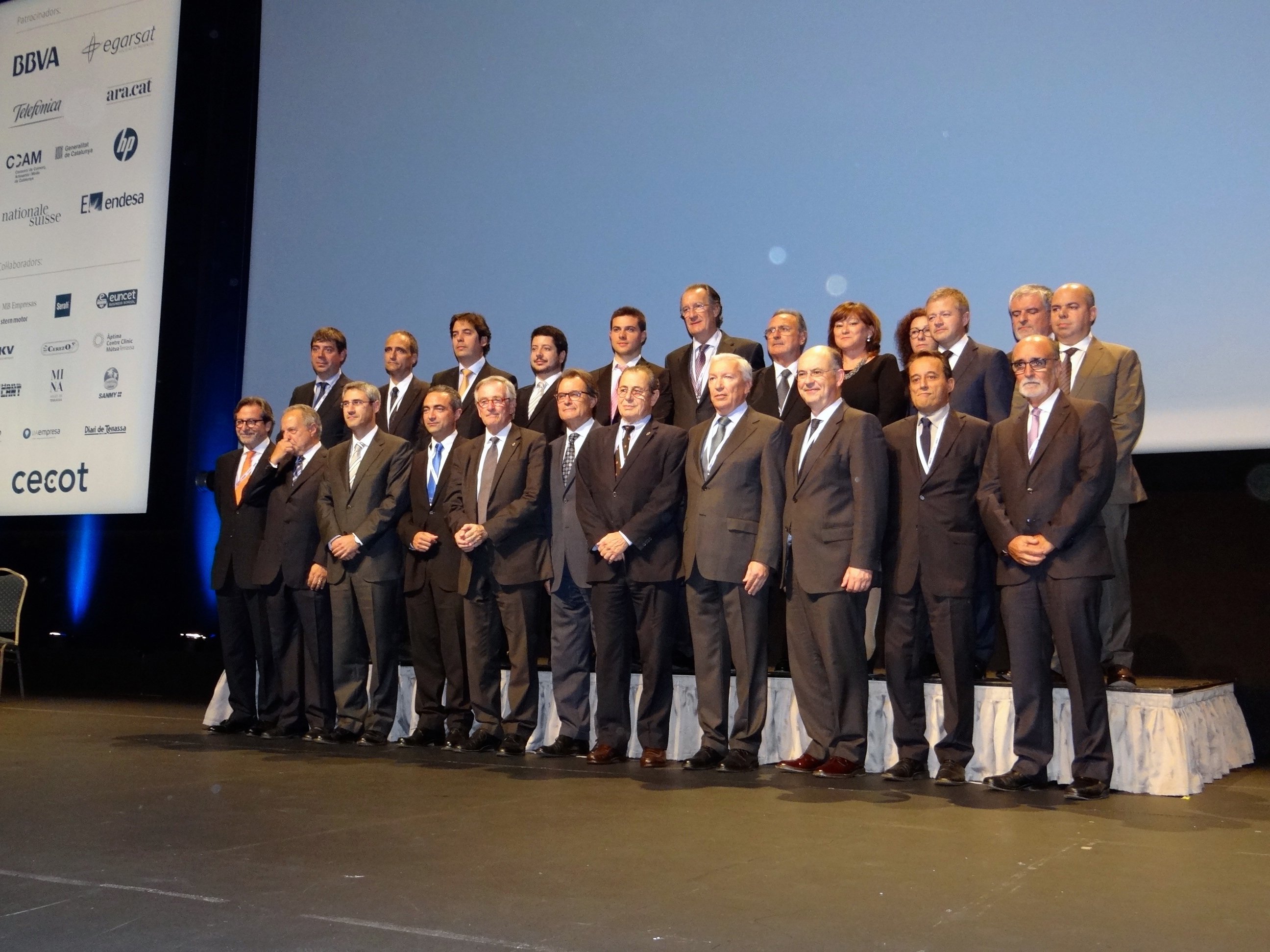 Els premiats de la Nit de l'Empresari, a l'escenari del Palau de Congressos de Catalunya