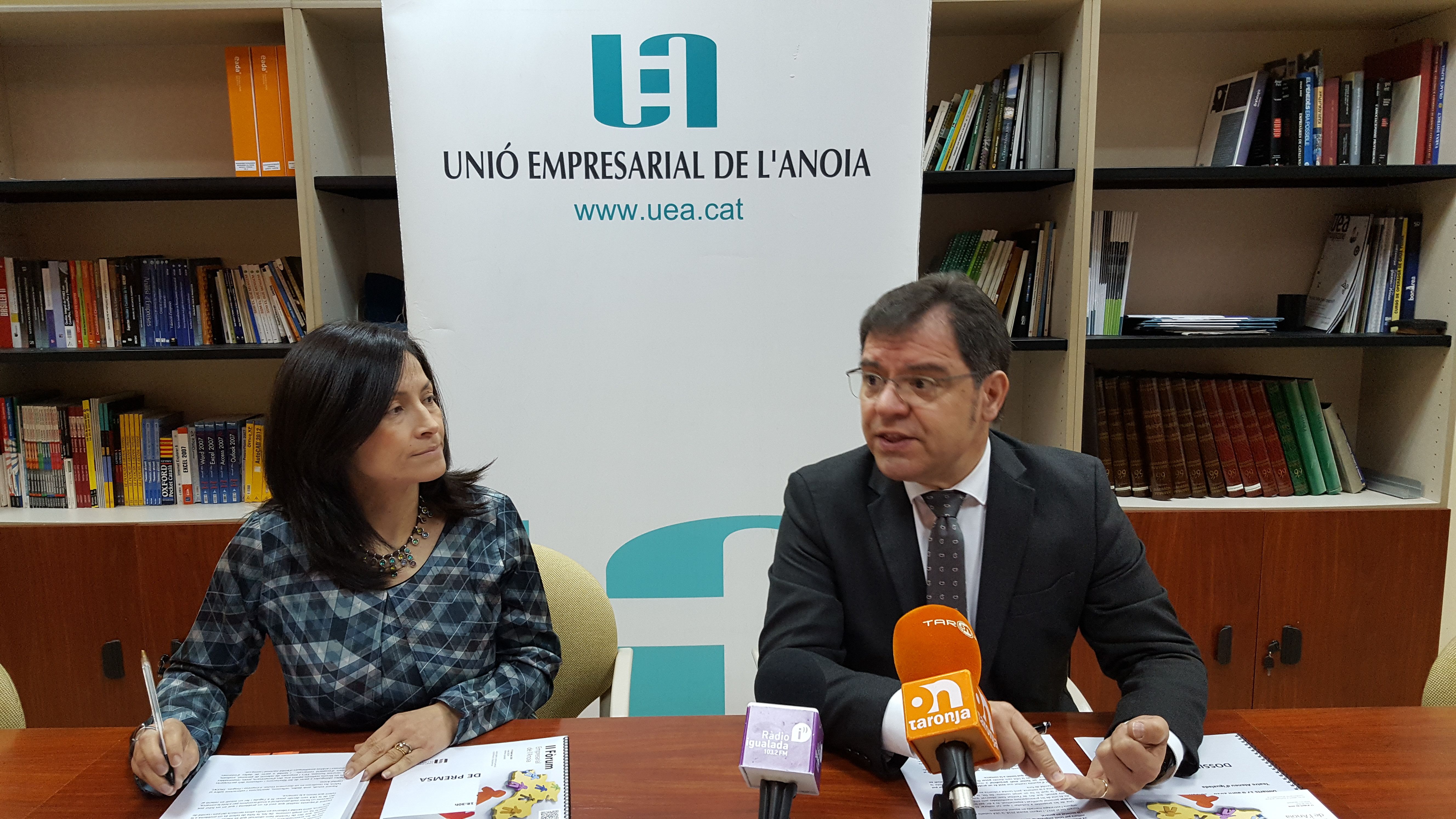 Imatge de la roda de premsa de presentació del II Fòrum Empresarial de l'Anoia | Cedida