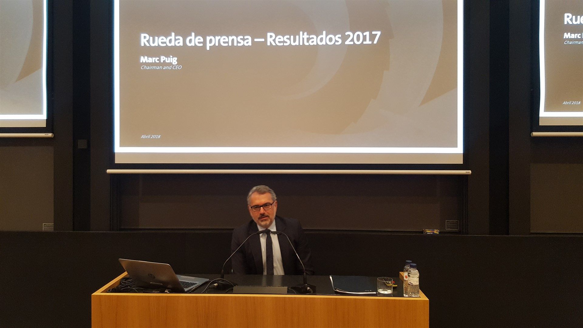 El president i conseller delegat de Puig, Marc Puig, durant la presentació dels resultats | EP