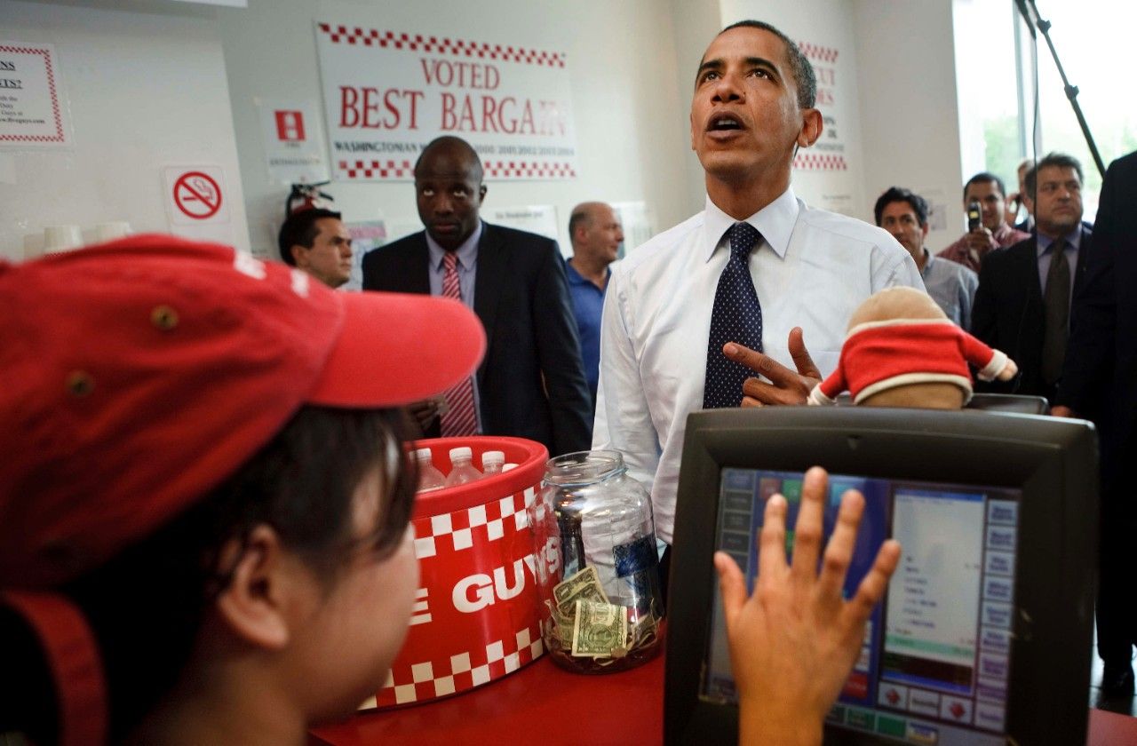 L'expresident dels Estats Units en un Five Guys