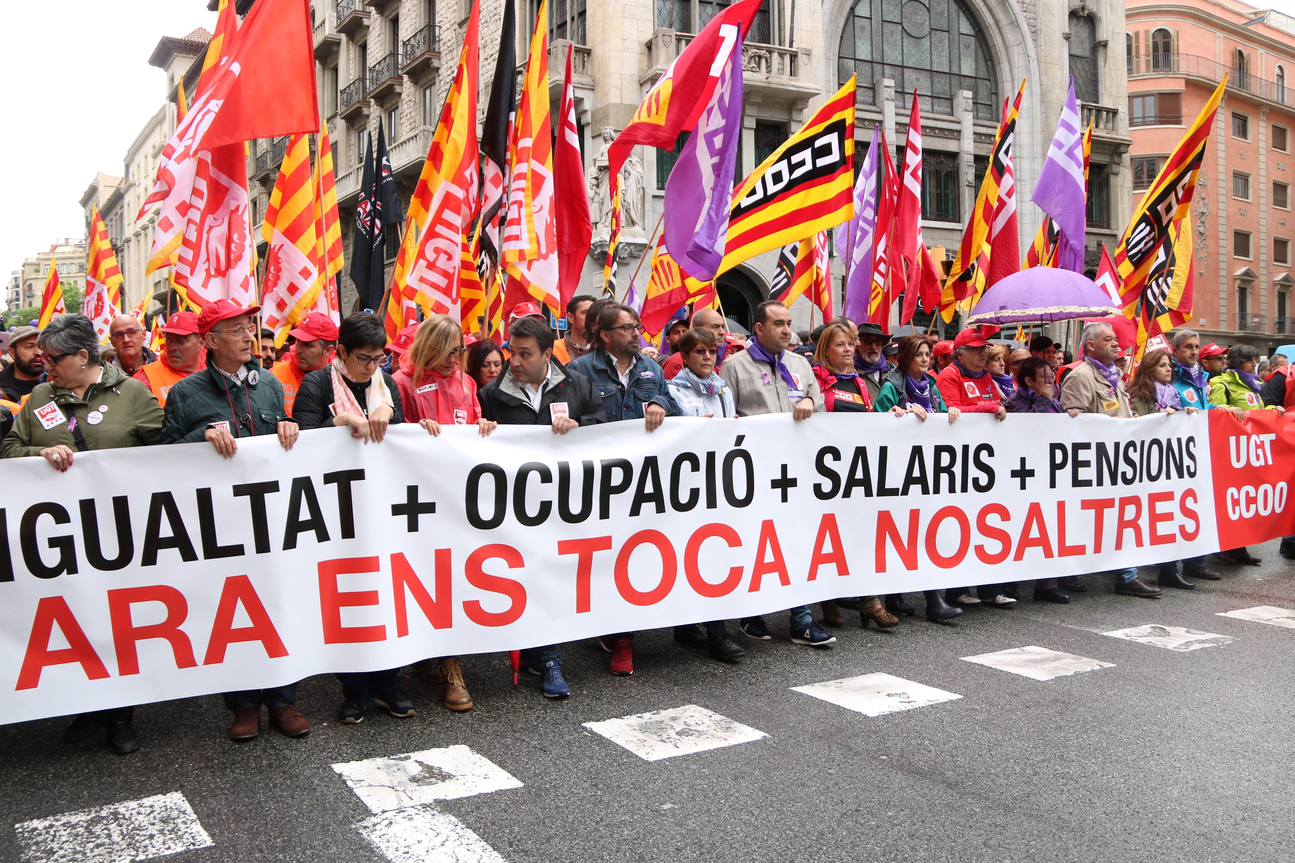 La manifestació del Dia Internacional del Treballador a Barcelona| ACN