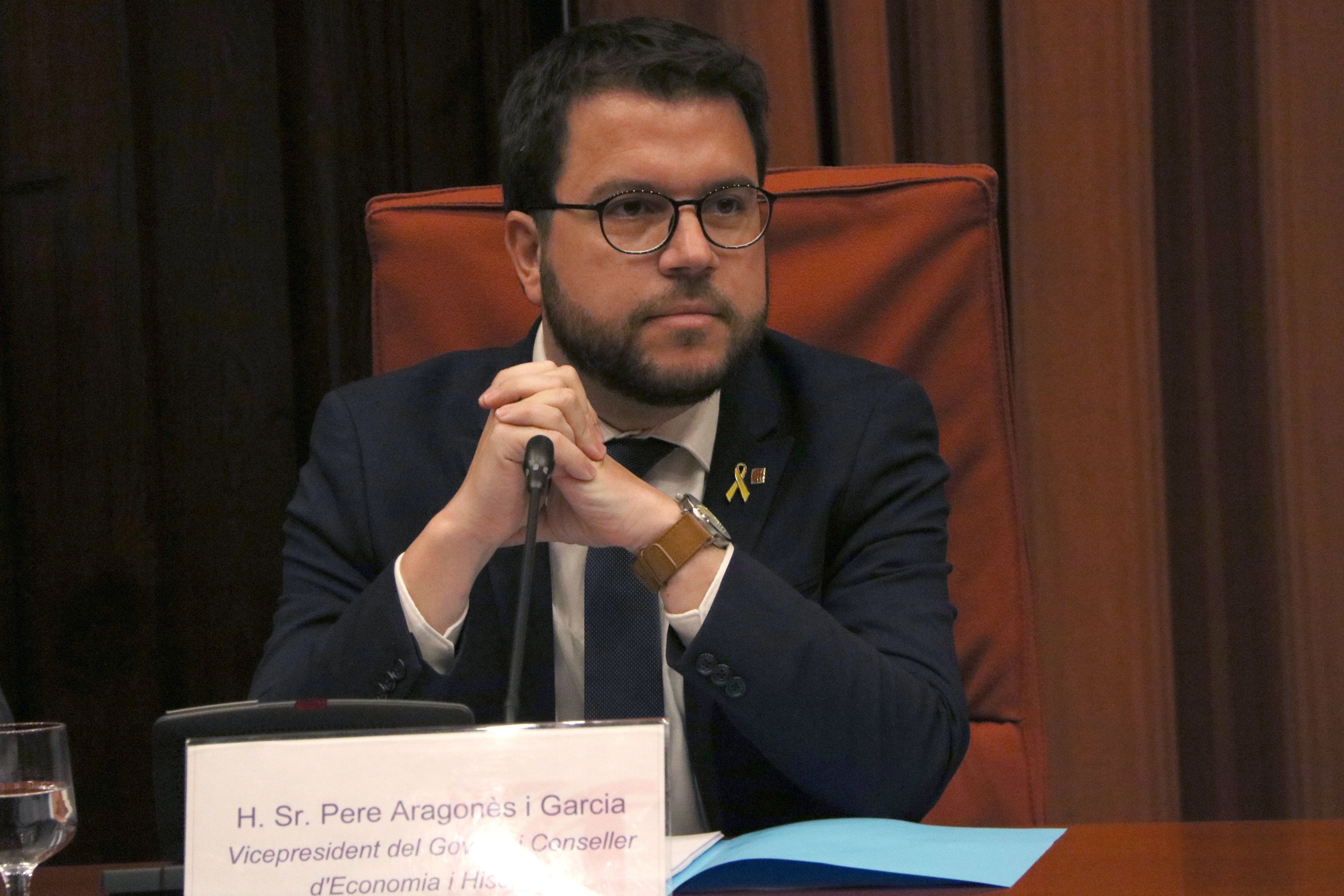 El vicepresident del Govern i conseller d'Economia i Hisenda, Pere Aragonès, a la Comissió d'Economia del Parlament | ACN