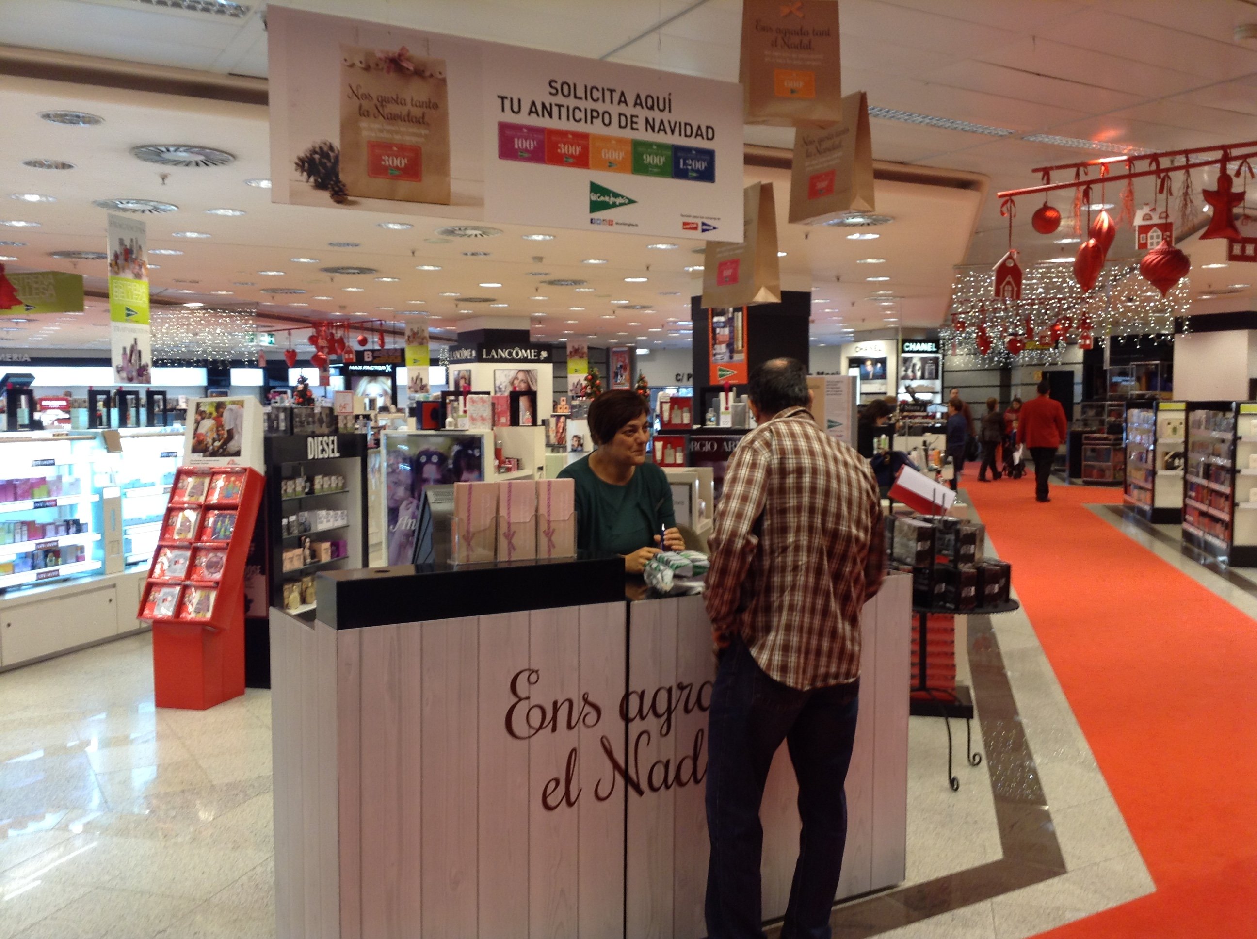 Una de les botigues de El Corte Inglés preparada pel Nadal 