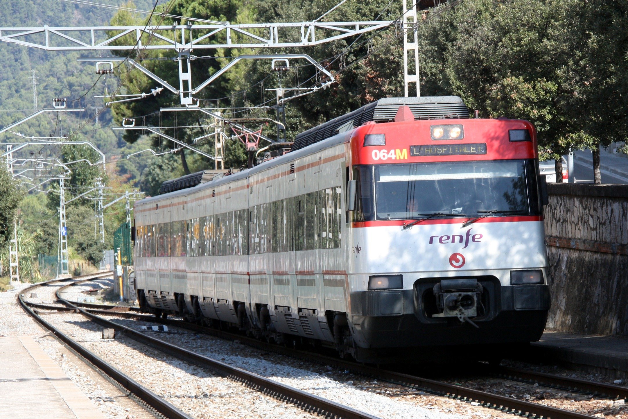 La línia 3 de Rodalies, al seu pas per l'estació de La Garriga