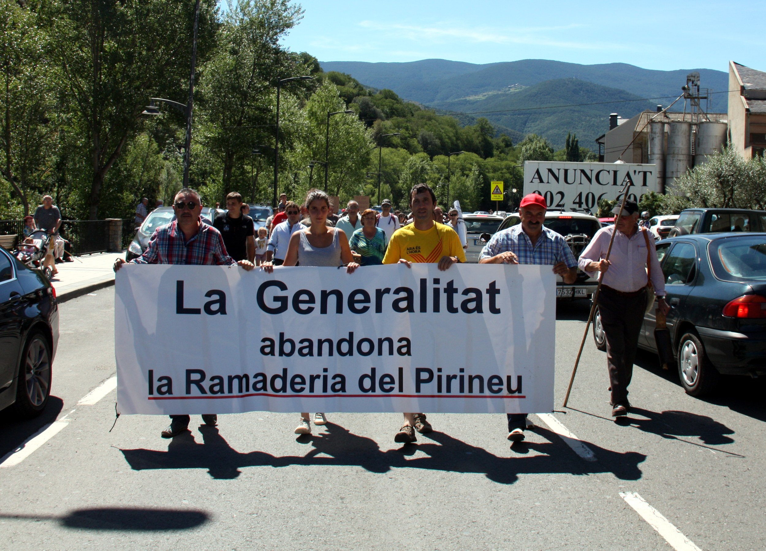 Imatge de l'última manifestació d'aquest estiu dels ramaders pirinencs a Sort