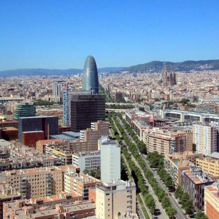 The Agbar tower in the city of Barcelona 