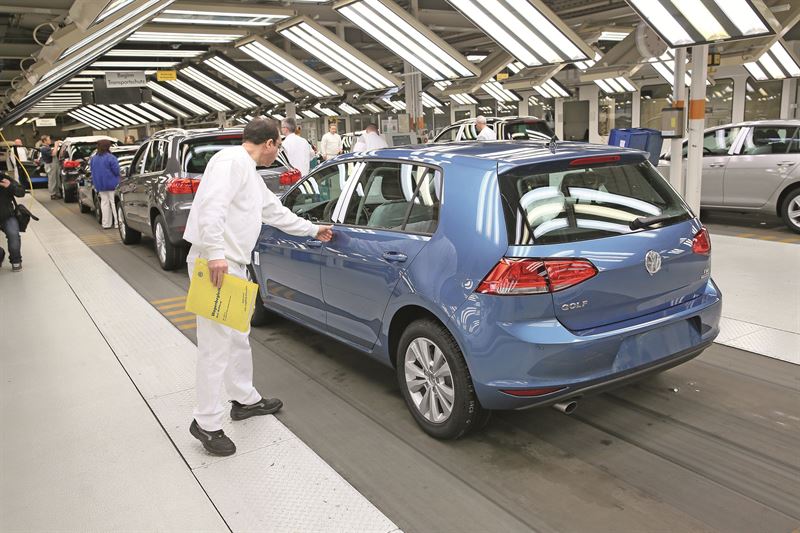 Imatge de la cadena de muntatge de Volkswagen a Wolfsburg